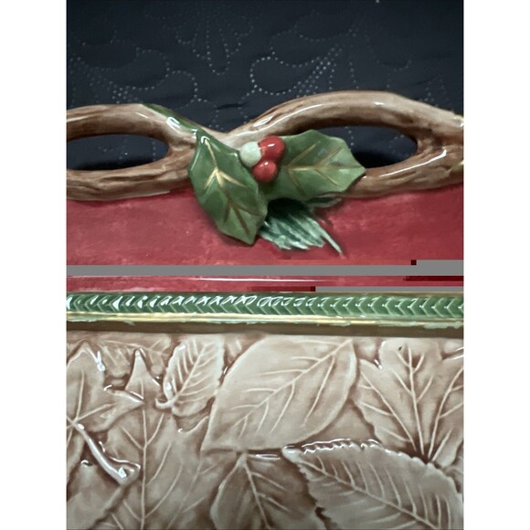 Fitz and Floyd Classic Christmas Lodge Large Serving Platter 20 1/2" x 15 1/2" - Picture 10 of 14
